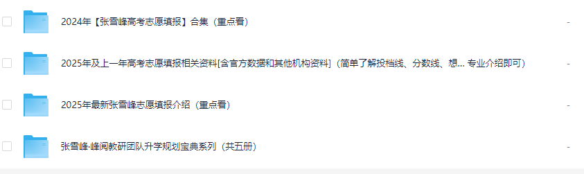 2025张雪峰老师高考志愿填报课程全集76.5G资源