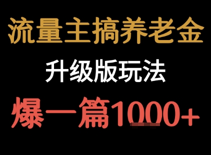 流量主养老金玩法