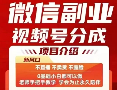 微信视频号分成副业教程