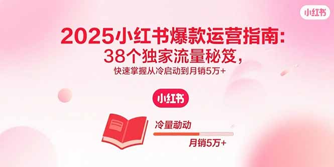小红书爆款运营指南38个独家流量秘笈从冷启动到月销5万+教程