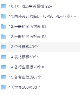 简历模板内容展示