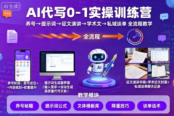 AI代写0-1实操训练营全流程教学