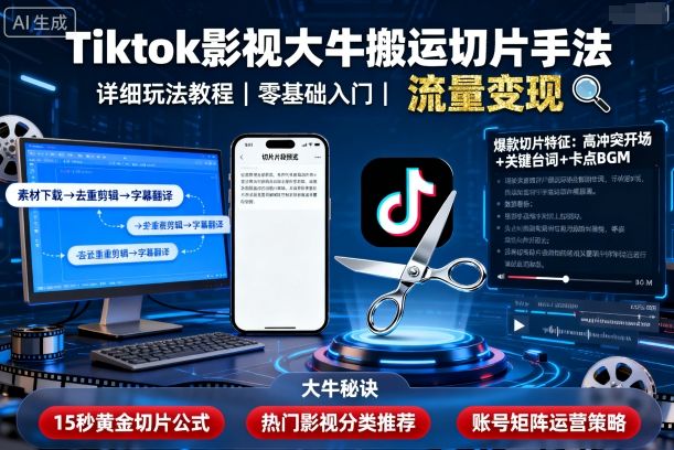 TikTok影视搬运切片手法详细教程