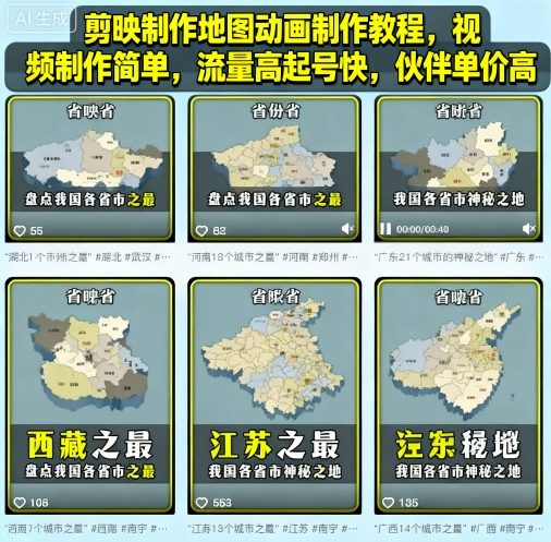 剪映地图动画制作教程