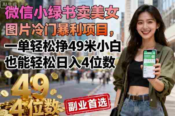 微信小绿书美女图片盈利项目