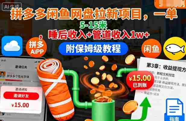 拼多多闲鱼网盘拉新项目教程