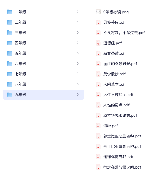 小学初中必读经典书目全合集高清PDF资源 小学初中必读经典书目全合集高清PDF资源