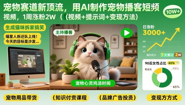 AI宠物播客短视频制作教程 AI宠物播客短视频制作教程
