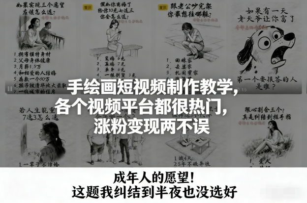 手绘画短视频制作教学 热门平台涨粉盈利教程 手绘画短视频制作教学 热门平台涨粉盈利教程