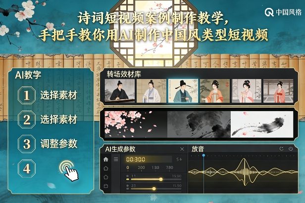古诗词短视频AI制作教学 中国风案例实操指南