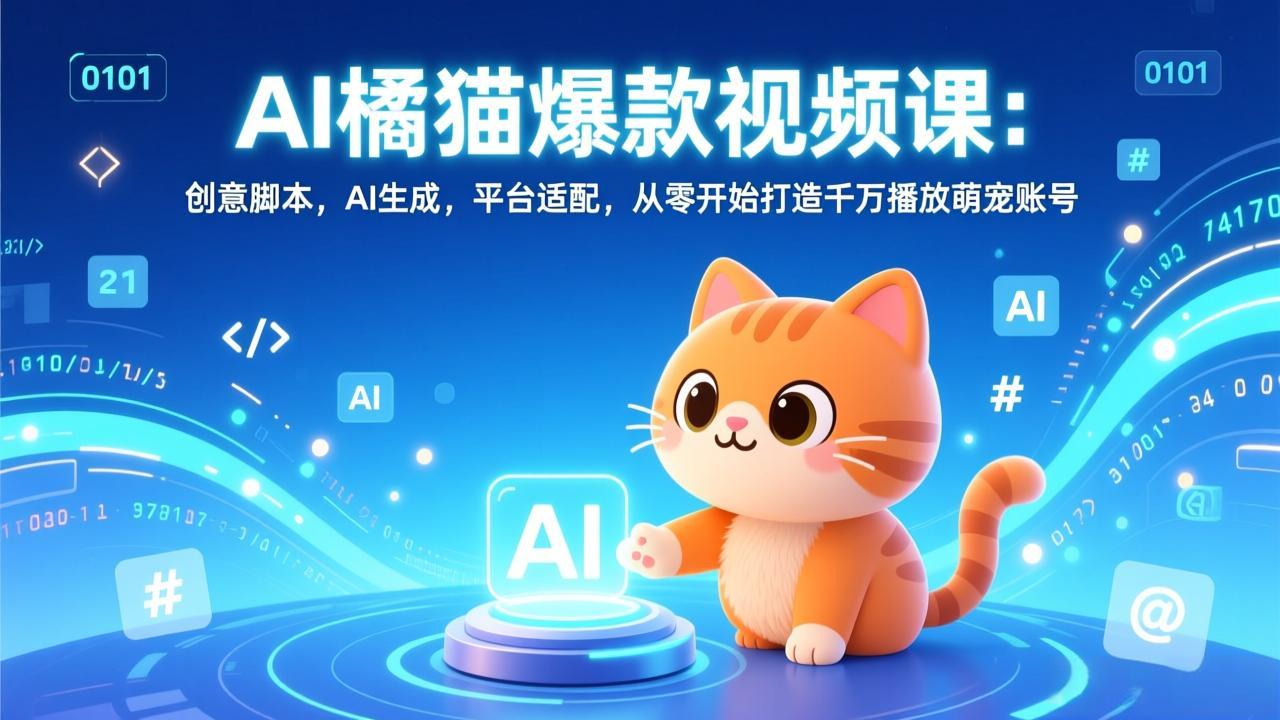 AI橘猫爆款视频课封面
