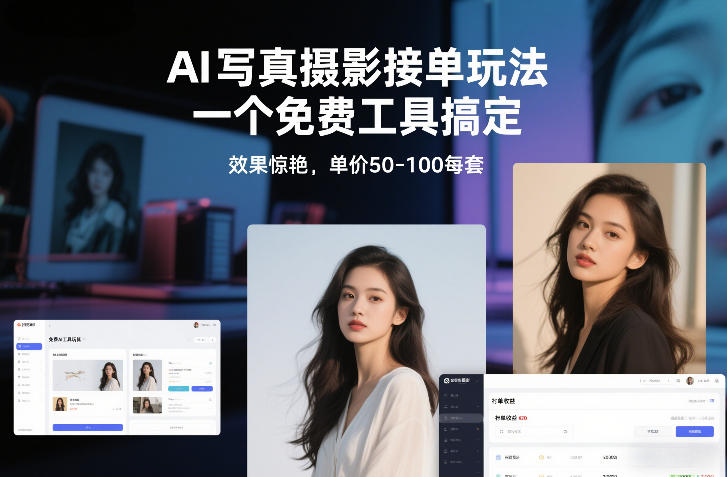 AI写真摄影接单盈利教程：免费工具效果惊艳单价50-100元
