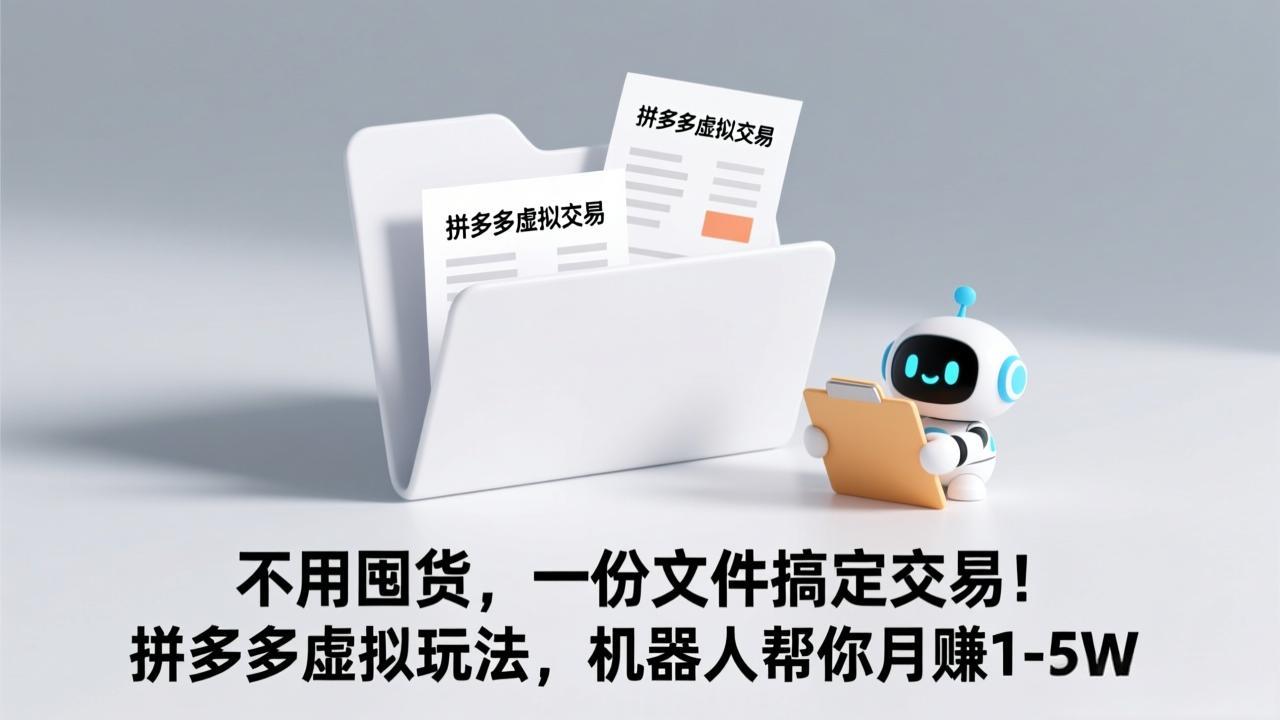不用囤货一份文件搞定交易拼多多虚拟玩法机器人月盈利1-5万教程 不用囤货一份文件搞定交易拼多多虚拟玩法机器人月盈利1-5万教程