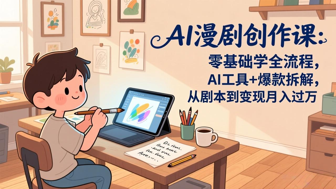 AI漫剧创作零基础全流程教程从剧本到变现盈利指南 AI漫剧创作零基础全流程教程从剧本到变现盈利指南