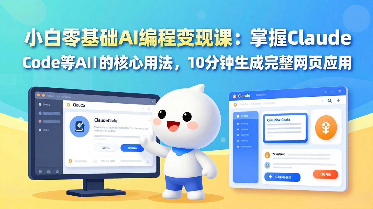 小白零基础AI编程变现课:Claude Code实战与网页应用生成教程 小白零基础AI编程变现课:Claude Code实战与网页应用生成教程