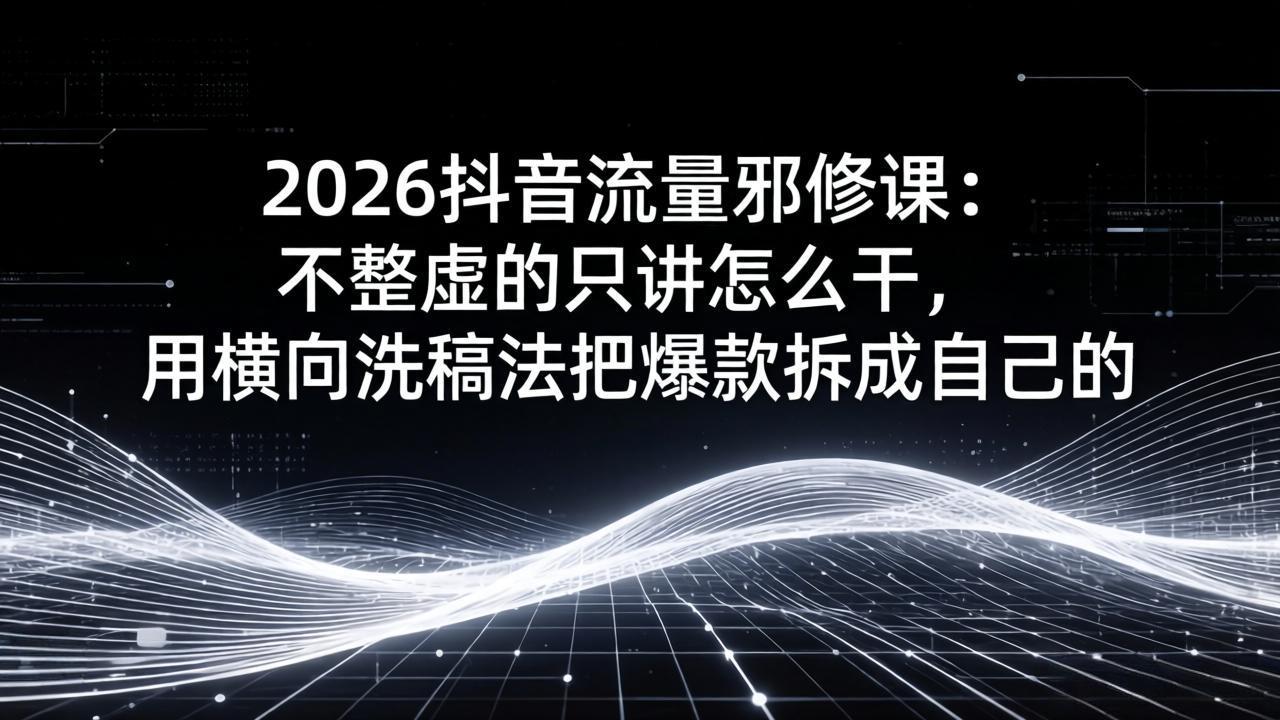 抖音流量邪修课封面