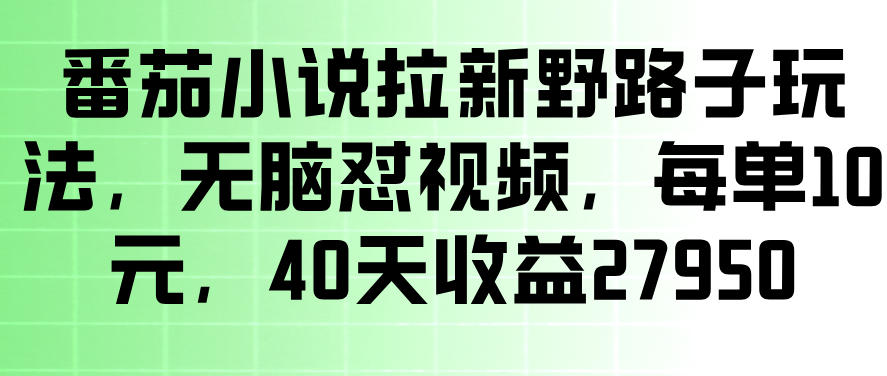 番茄小说拉新玩法